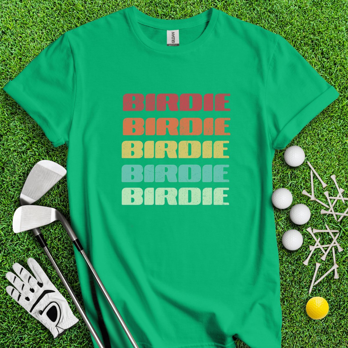 Retro Font Birdie Golf T - Shirt - TeeHee Golf Gear