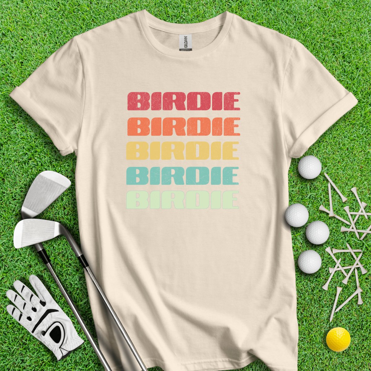 Retro Font Birdie Golf T - Shirt - TeeHee Golf Gear