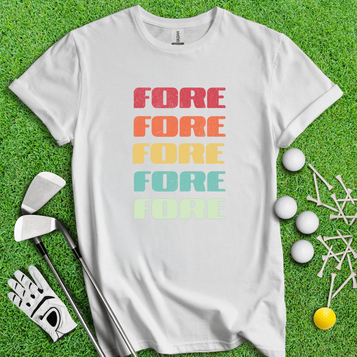Retro Font Fore Golf T - Shirt - TeeHee Golf Gear