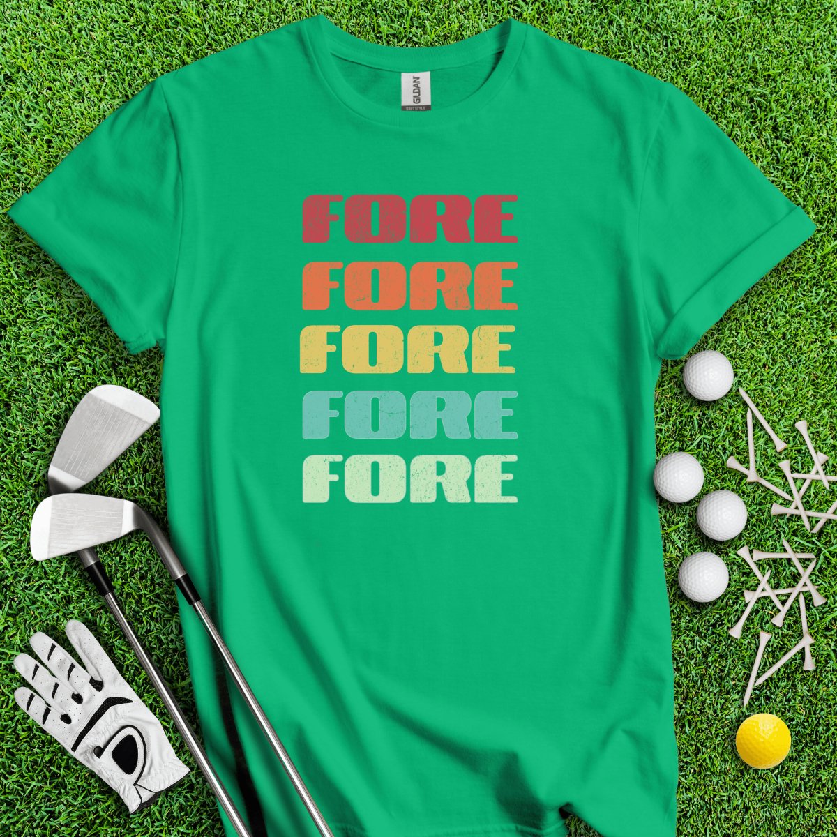 Retro Font Fore Golf T - Shirt - TeeHee Golf Gear