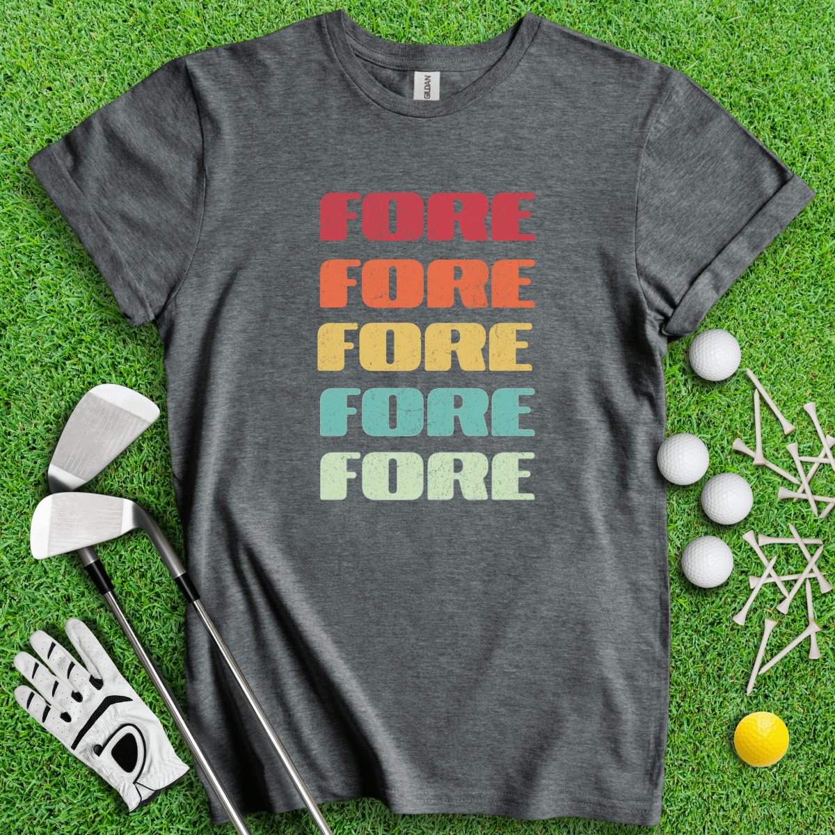 Retro Font Fore Golf T - Shirt - TeeHee Golf Gear