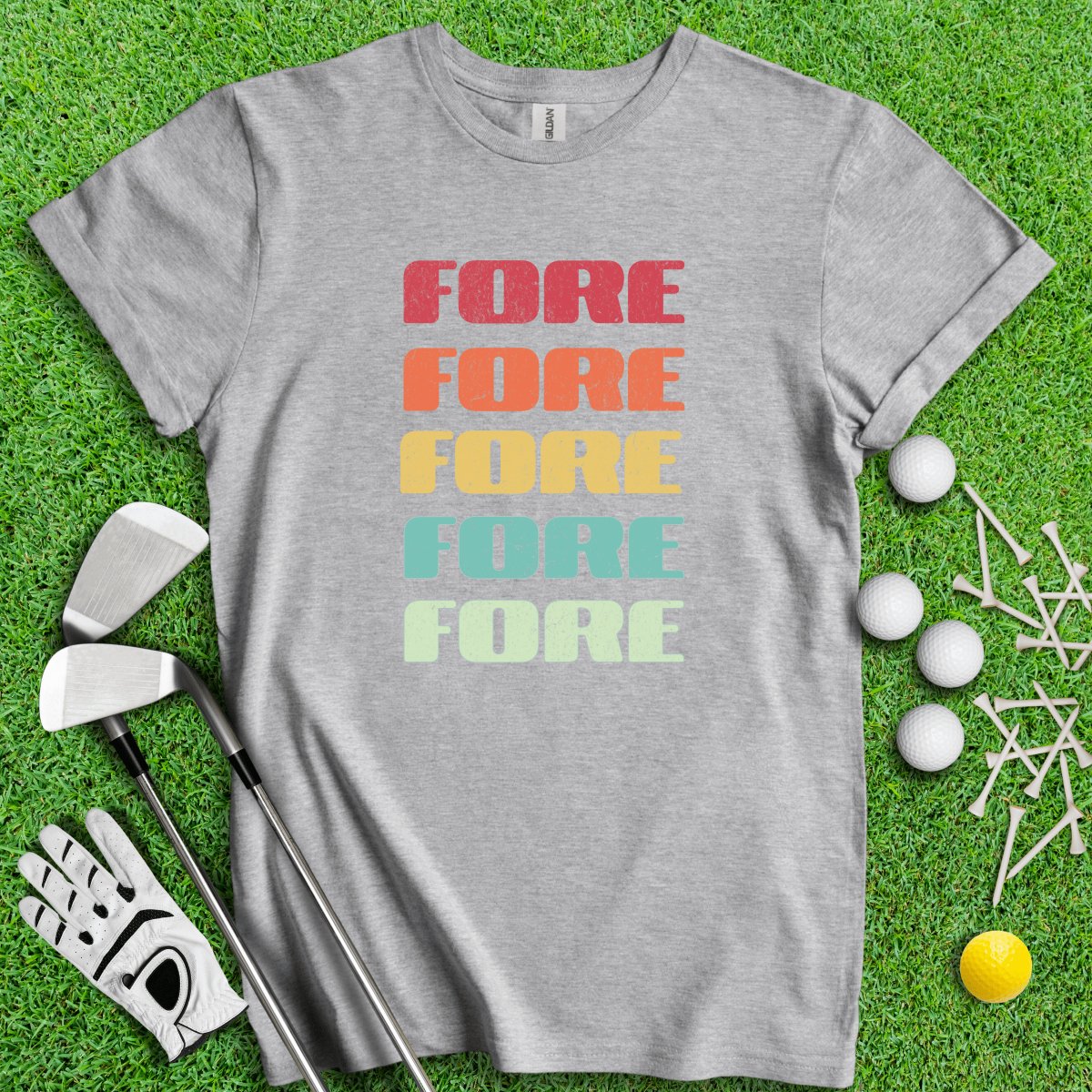 Retro Font Fore Golf T - Shirt - TeeHee Golf Gear