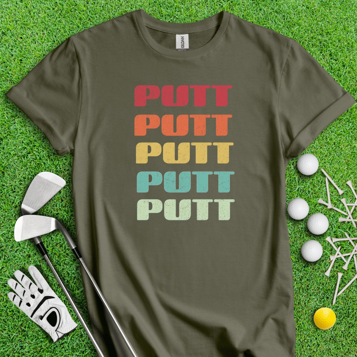 Retro Font Putt Golf T - Shirt - TeeHee Golf Gear