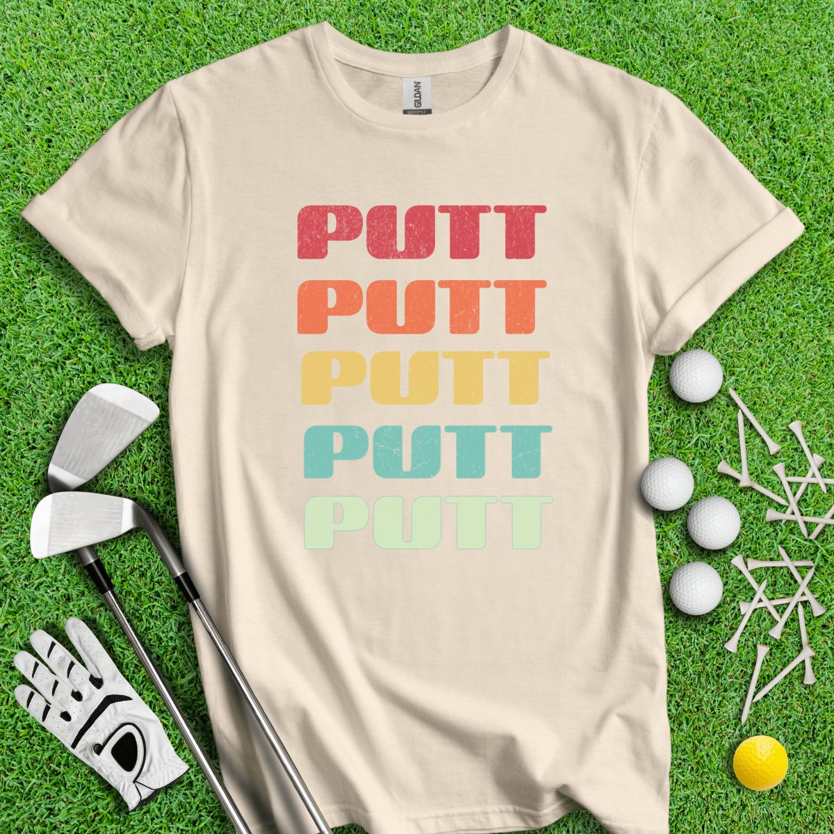 Retro Font Putt Golf T - Shirt - TeeHee Golf Gear