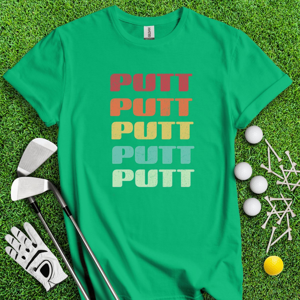 Retro Font Putt Golf T - Shirt - TeeHee Golf Gear