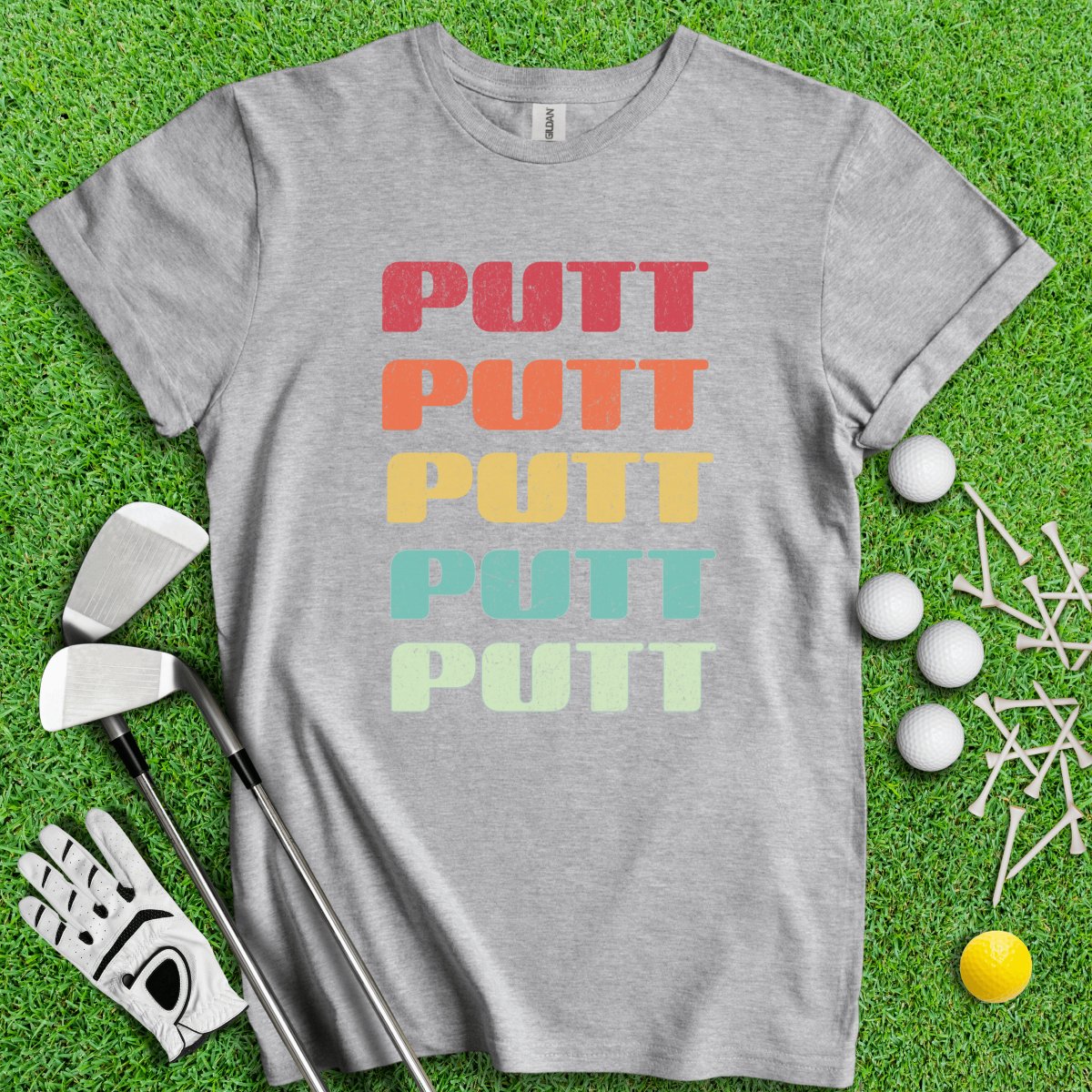 Retro Font Putt Golf T - Shirt - TeeHee Golf Gear
