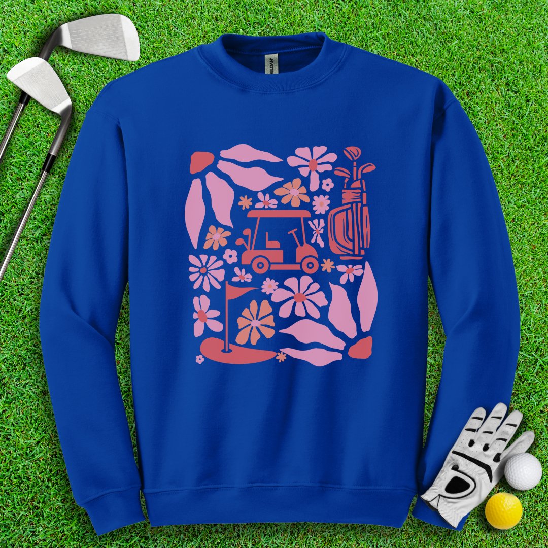 Retro Pink Boho Golf Crewneck - TeeHee Golf Gear