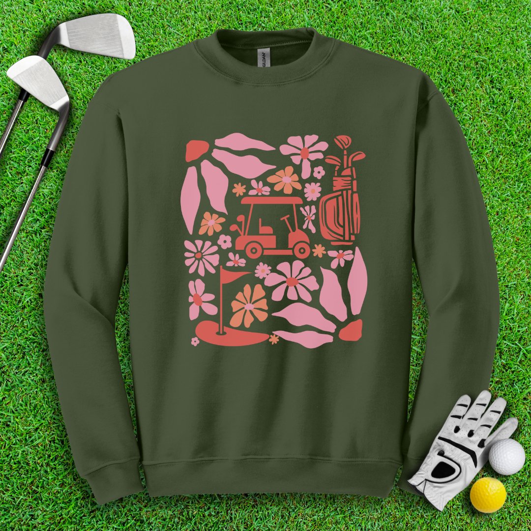 Retro Pink Boho Golf Crewneck - TeeHee Golf Gear