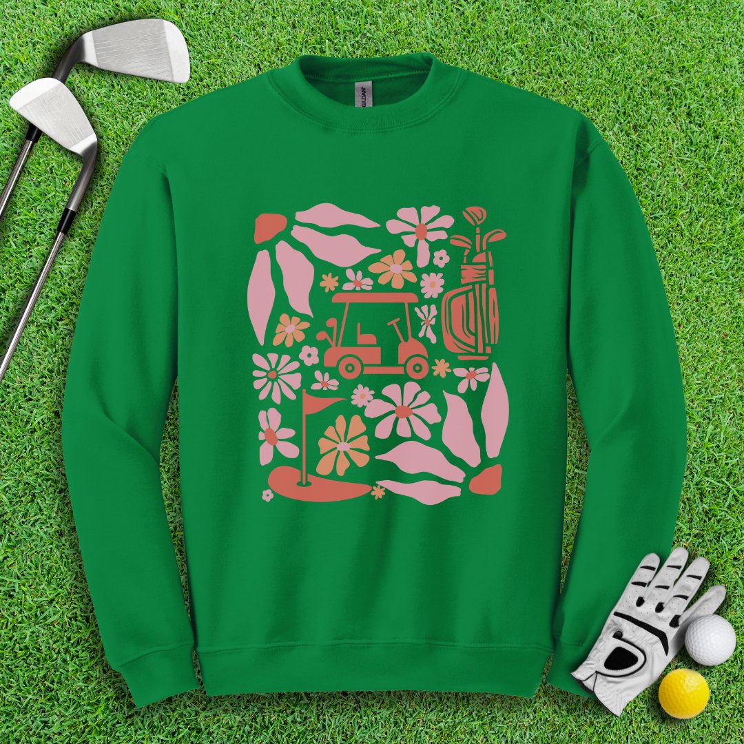 Retro Pink Boho Golf Crewneck - TeeHee Golf Gear