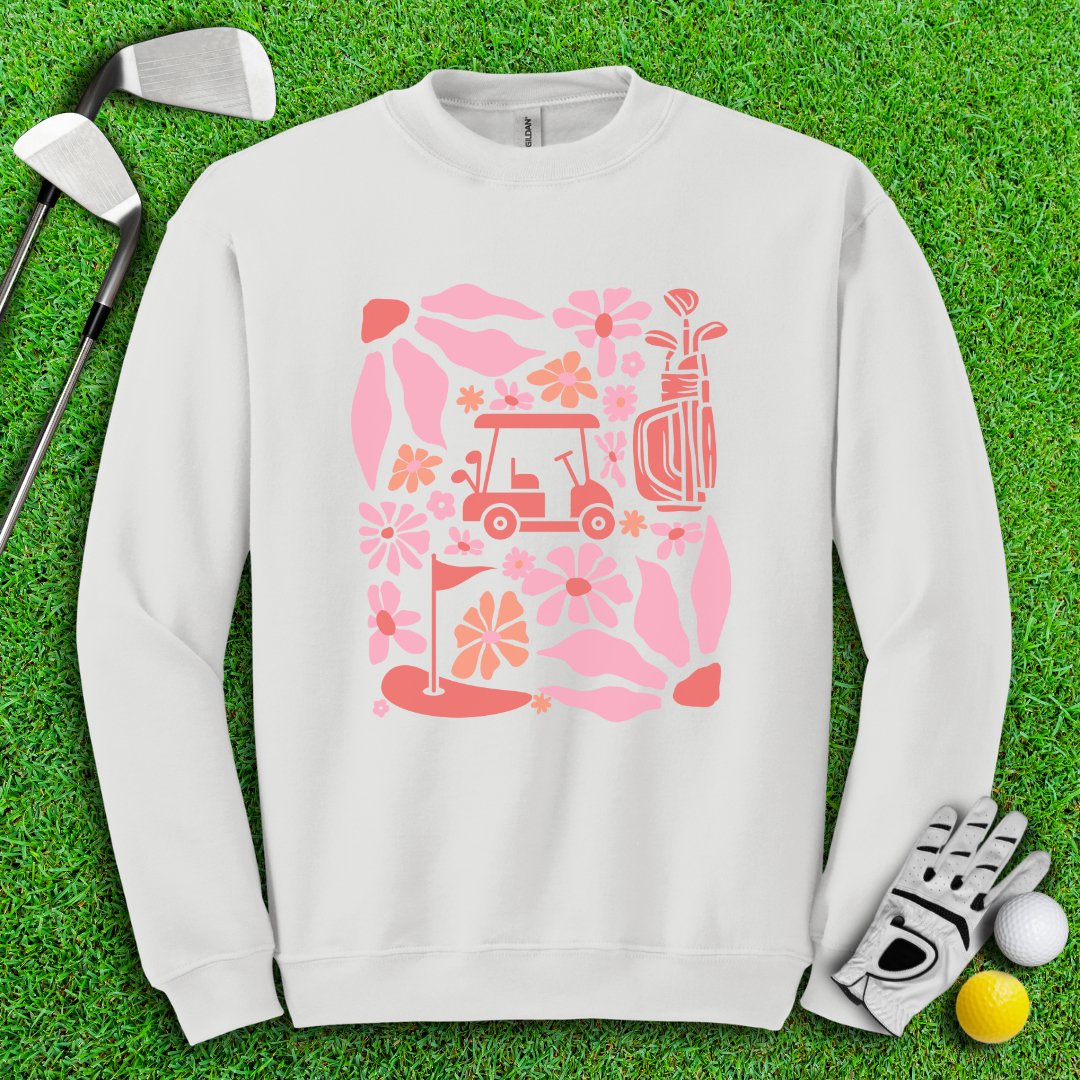 Retro Pink Boho Golf Crewneck - TeeHee Golf Gear