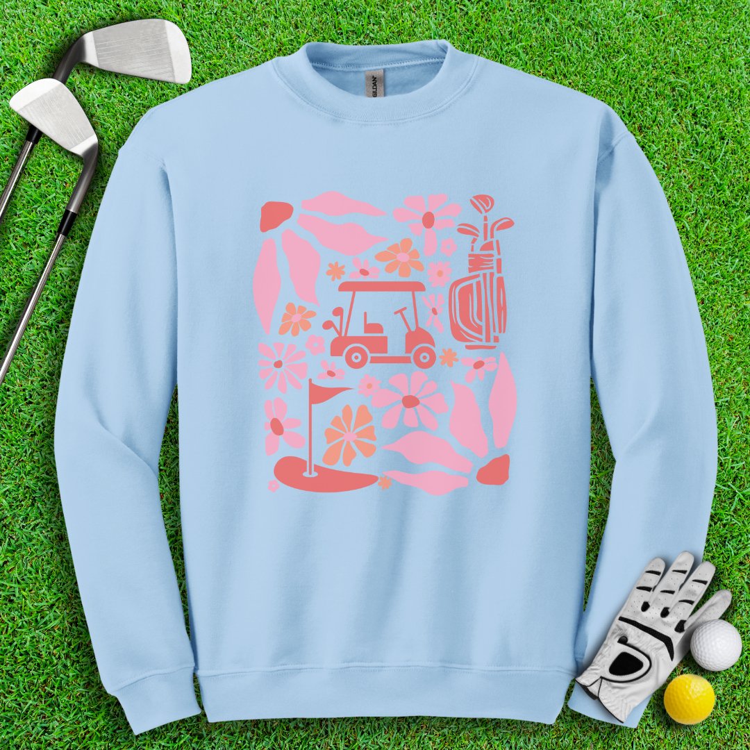 Retro Pink Boho Golf Crewneck - TeeHee Golf Gear