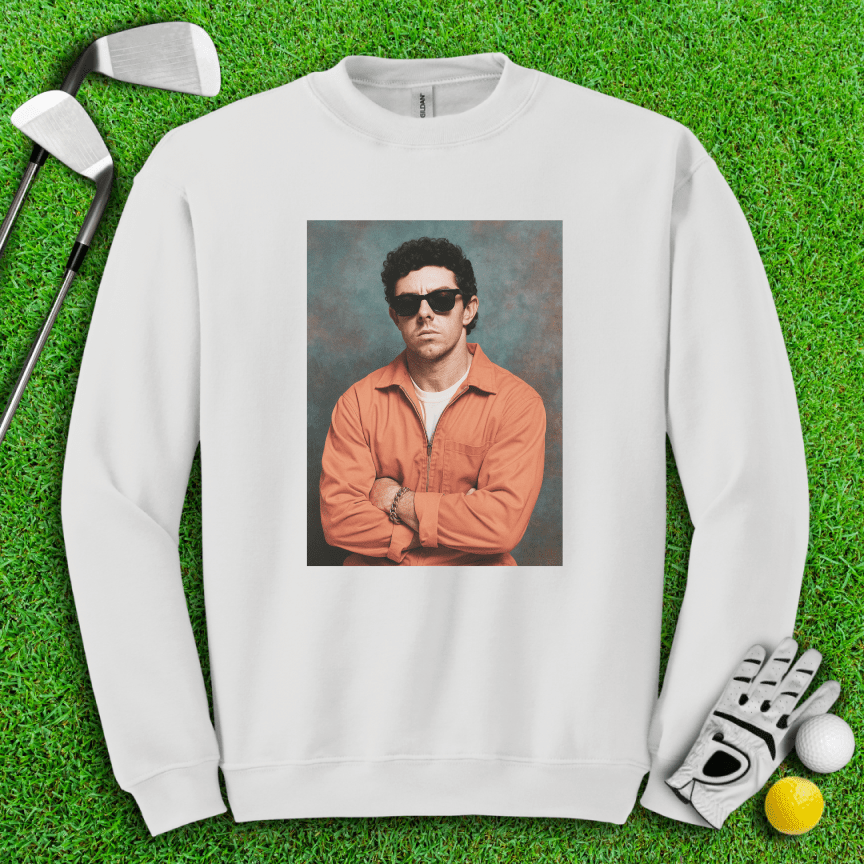 Rory McIlroy Retro Mugshot Crewneck - TeeHee Golf Gear