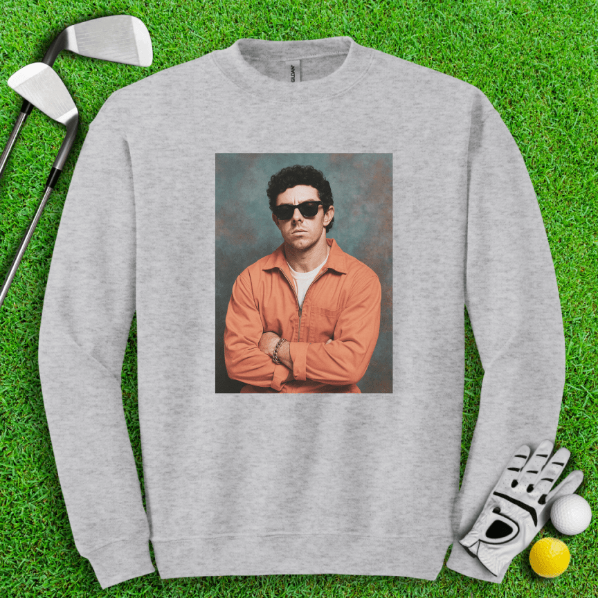 Rory McIlroy Retro Mugshot Crewneck - TeeHee Golf Gear