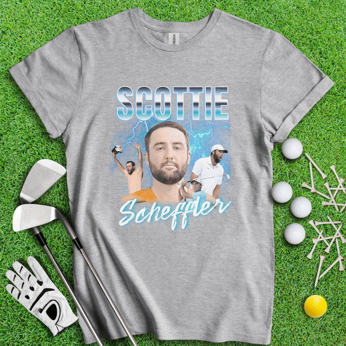 Scottie Scheffler Mug Shot PGA Vintage T - Shirt - TeeHee Golf Gear