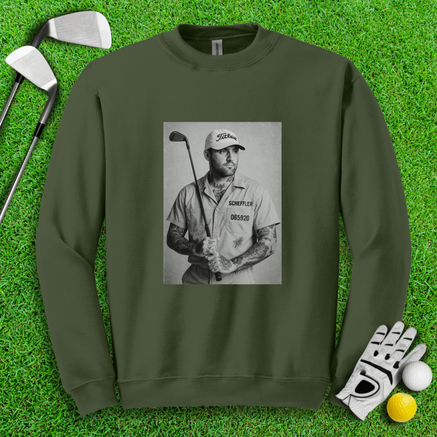 Scottie Scheffler Retro Mugshot Crewneck - TeeHee Golf Gear