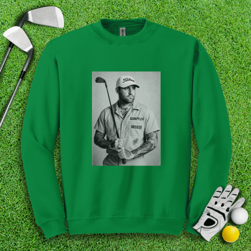Scottie Scheffler Retro Mugshot Crewneck - TeeHee Golf Gear