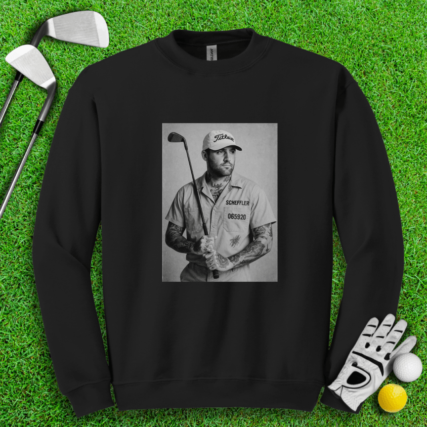 Scottie Scheffler Retro Mugshot Crewneck - TeeHee Golf Gear