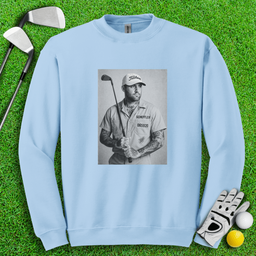 Scottie Scheffler Retro Mugshot Crewneck - TeeHee Golf Gear