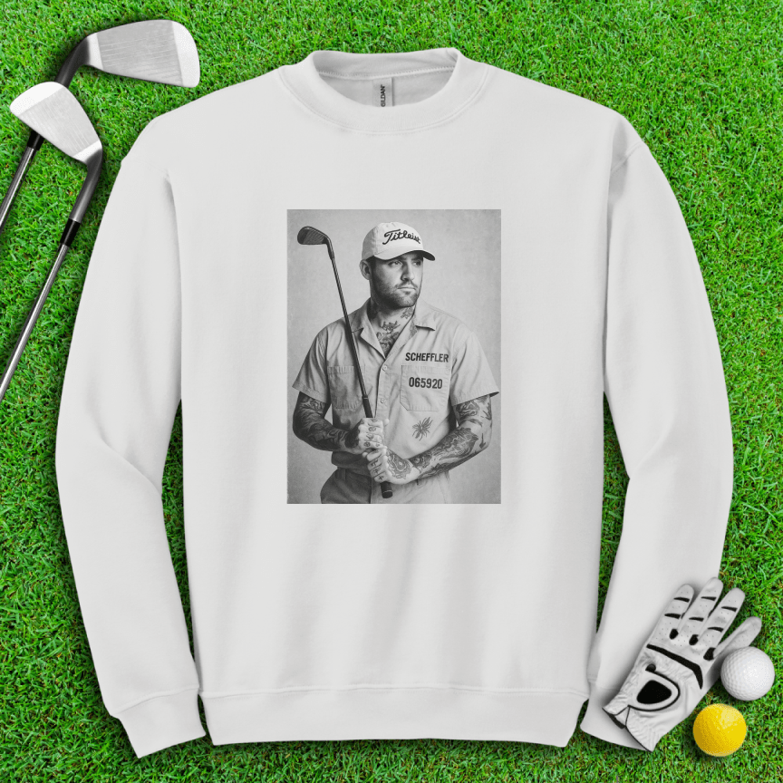 Scottie Scheffler Retro Mugshot Crewneck - TeeHee Golf Gear
