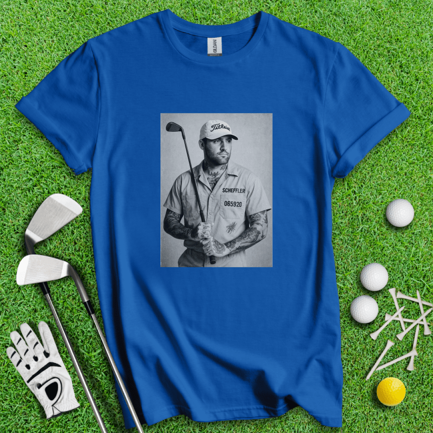 Scottie Scheffler Retro Mugshot T-shirt - TeeHee Golf Gear