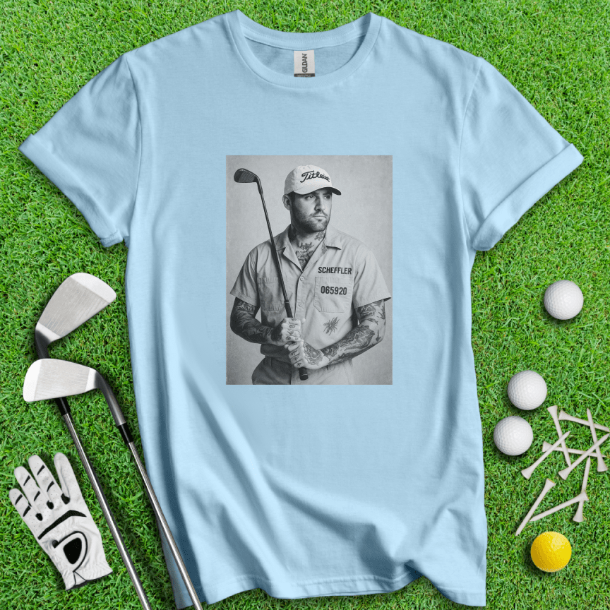 Scottie Scheffler Retro Mugshot T-shirt - TeeHee Golf Gear