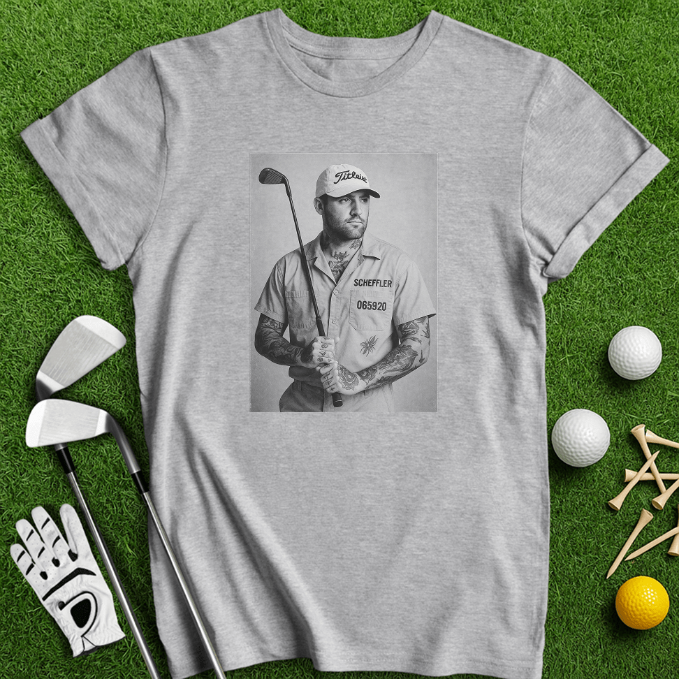 Scottie Scheffler Retro Mugshot T-shirt - TeeHee Golf Gear