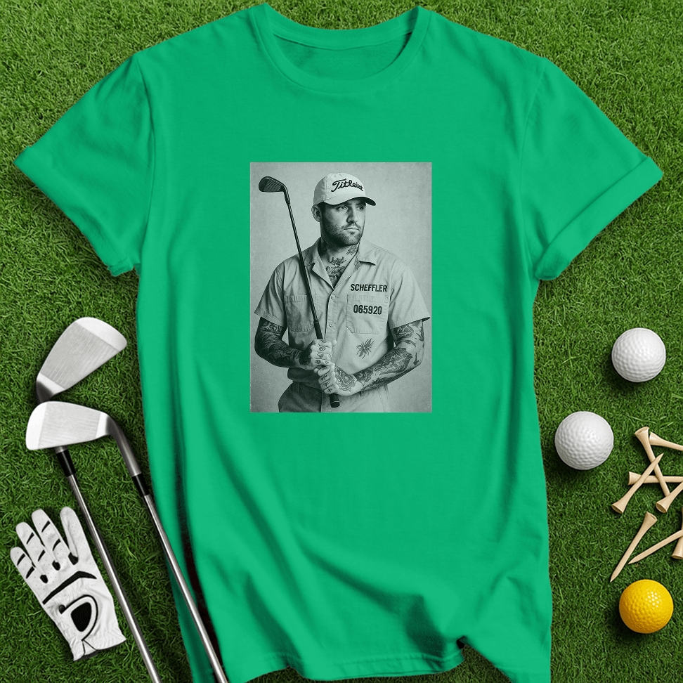 Scottie Scheffler Retro Mugshot T-shirt - TeeHee Golf Gear