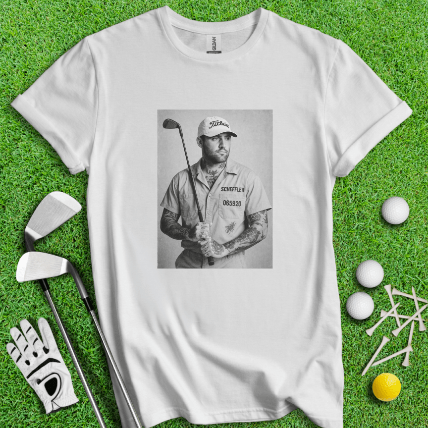 Scottie Scheffler Retro Mugshot T-shirt - TeeHee Golf Gear