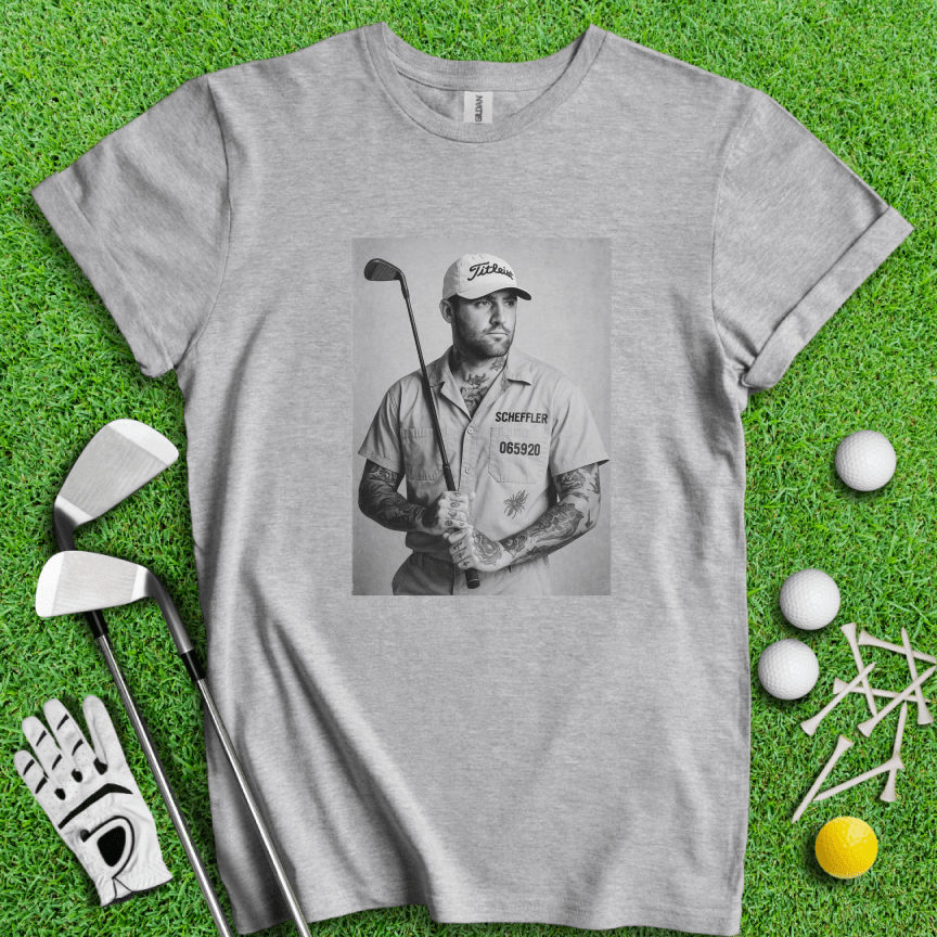 Scottie Scheffler Retro Mugshot T-shirt - TeeHee Golf Gear