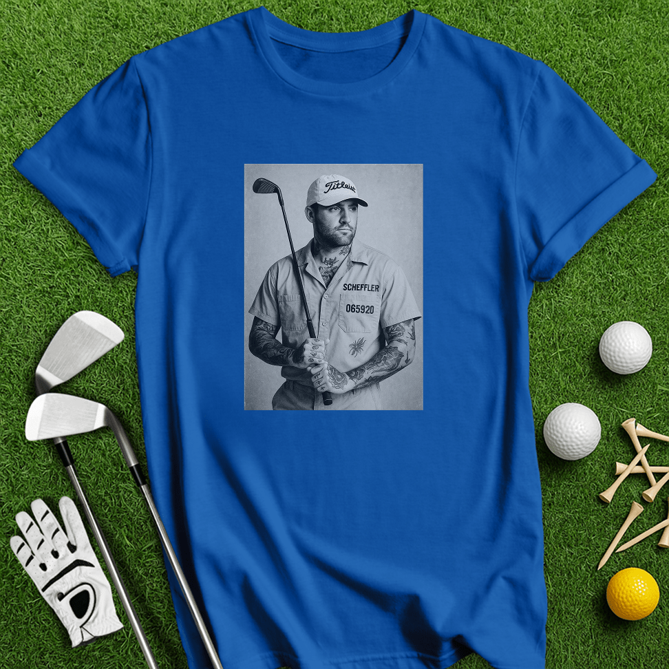 Scottie Scheffler Retro Mugshot T-shirt - TeeHee Golf Gear
