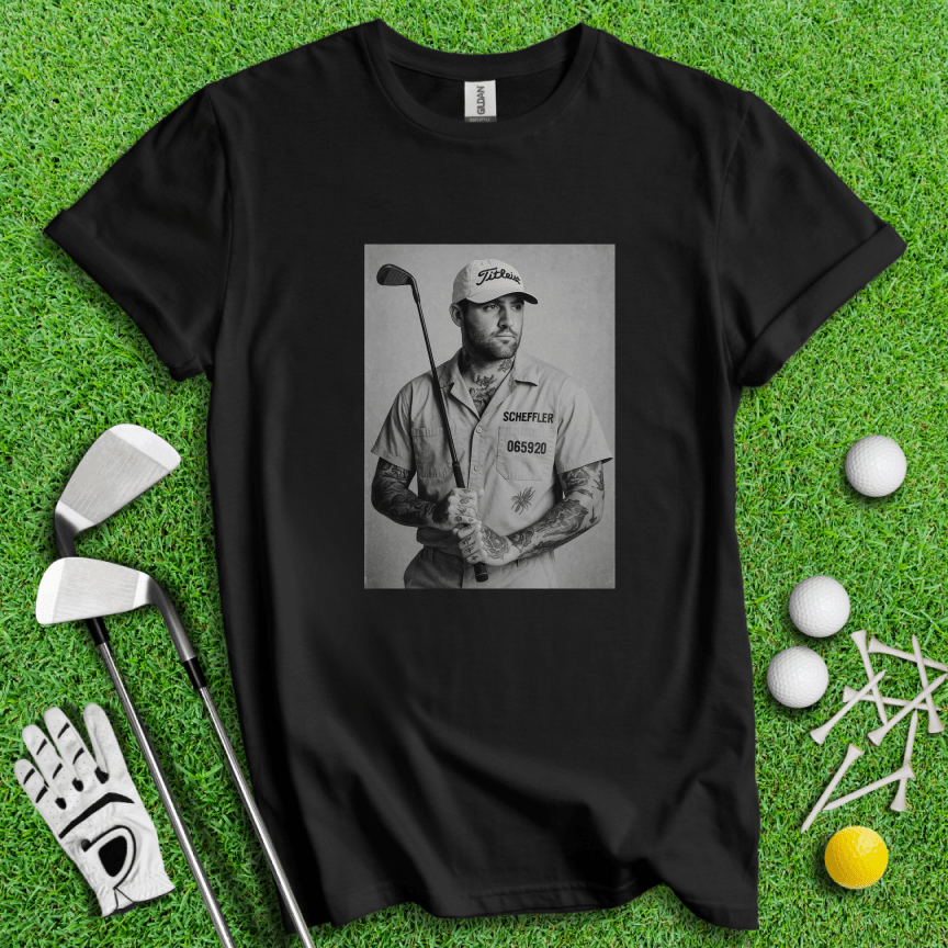 Scottie Scheffler Retro Mugshot T-shirt - TeeHee Golf Gear