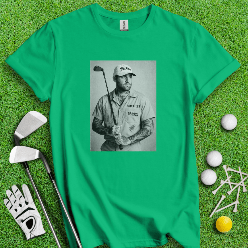 Scottie Scheffler Retro Mugshot T-shirt - TeeHee Golf Gear