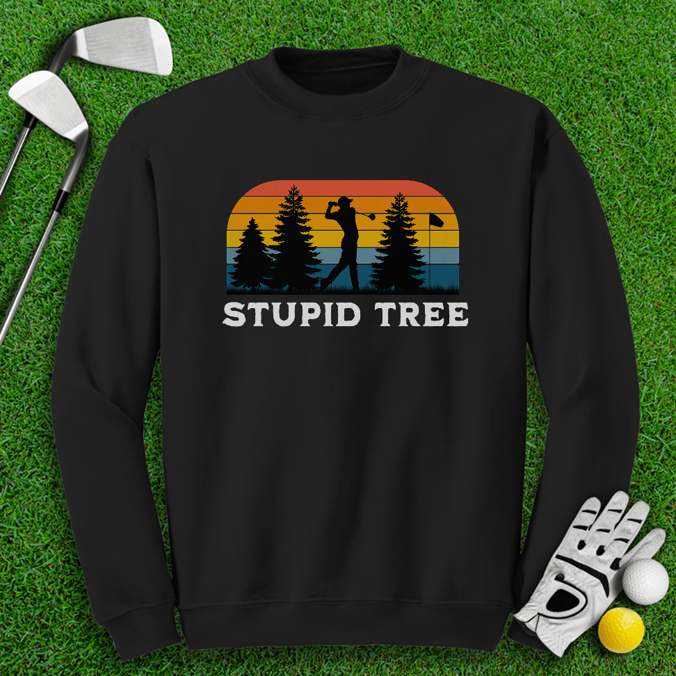 Stupid Tree Retro Sunset Crewneck - TeeHee Golf Gear