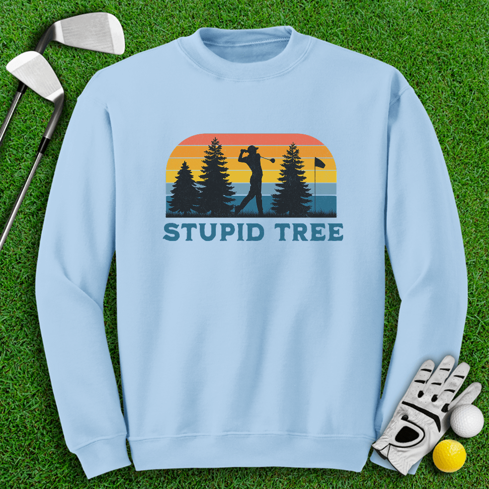 Stupid Tree Retro Sunset Crewneck - TeeHee Golf Gear