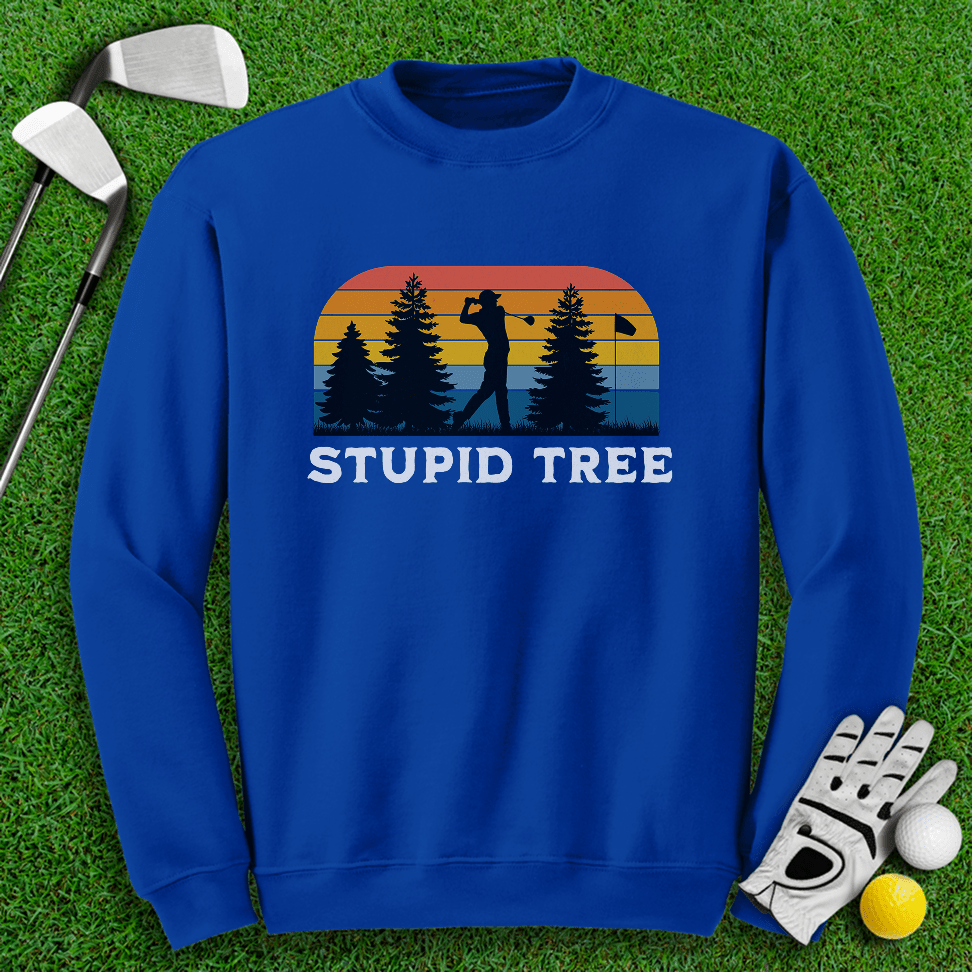 Stupid Tree Retro Sunset Crewneck - TeeHee Golf Gear
