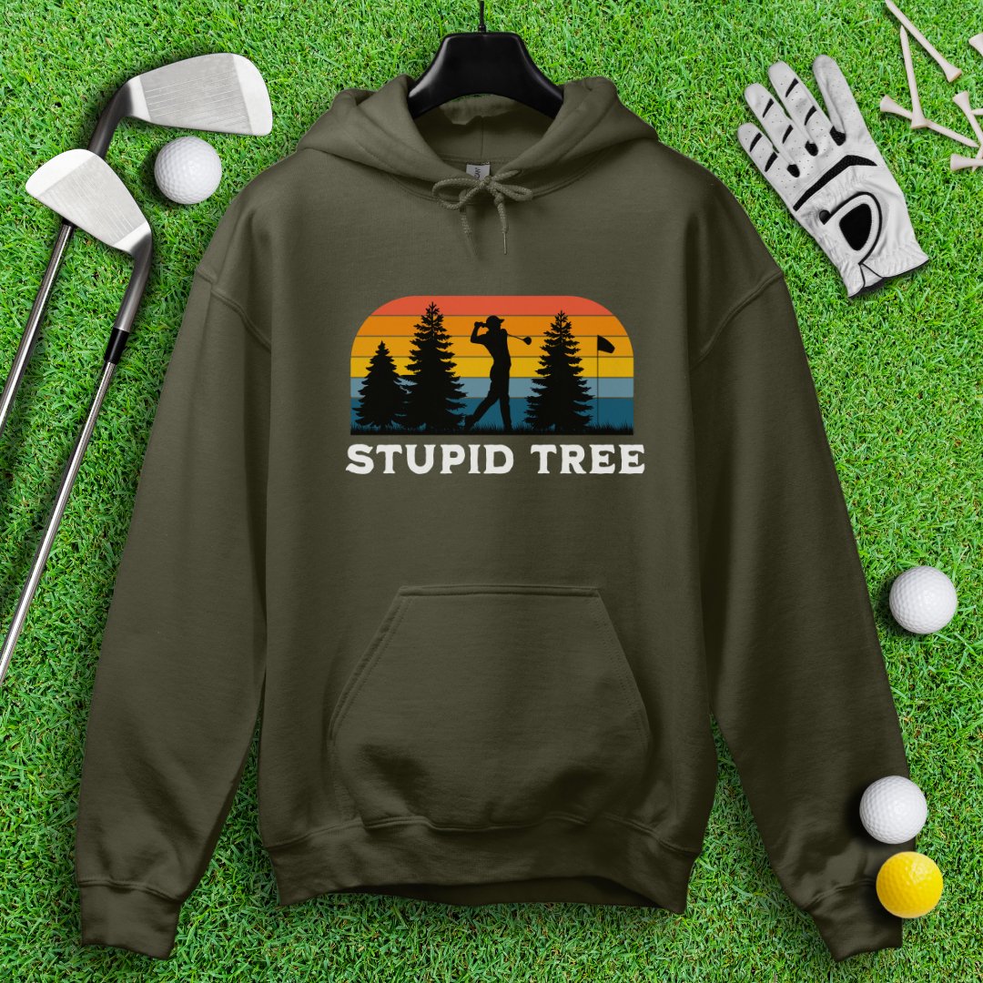 Stupid Tree Retro Sunset Hoodie - TeeHee Golf Gear