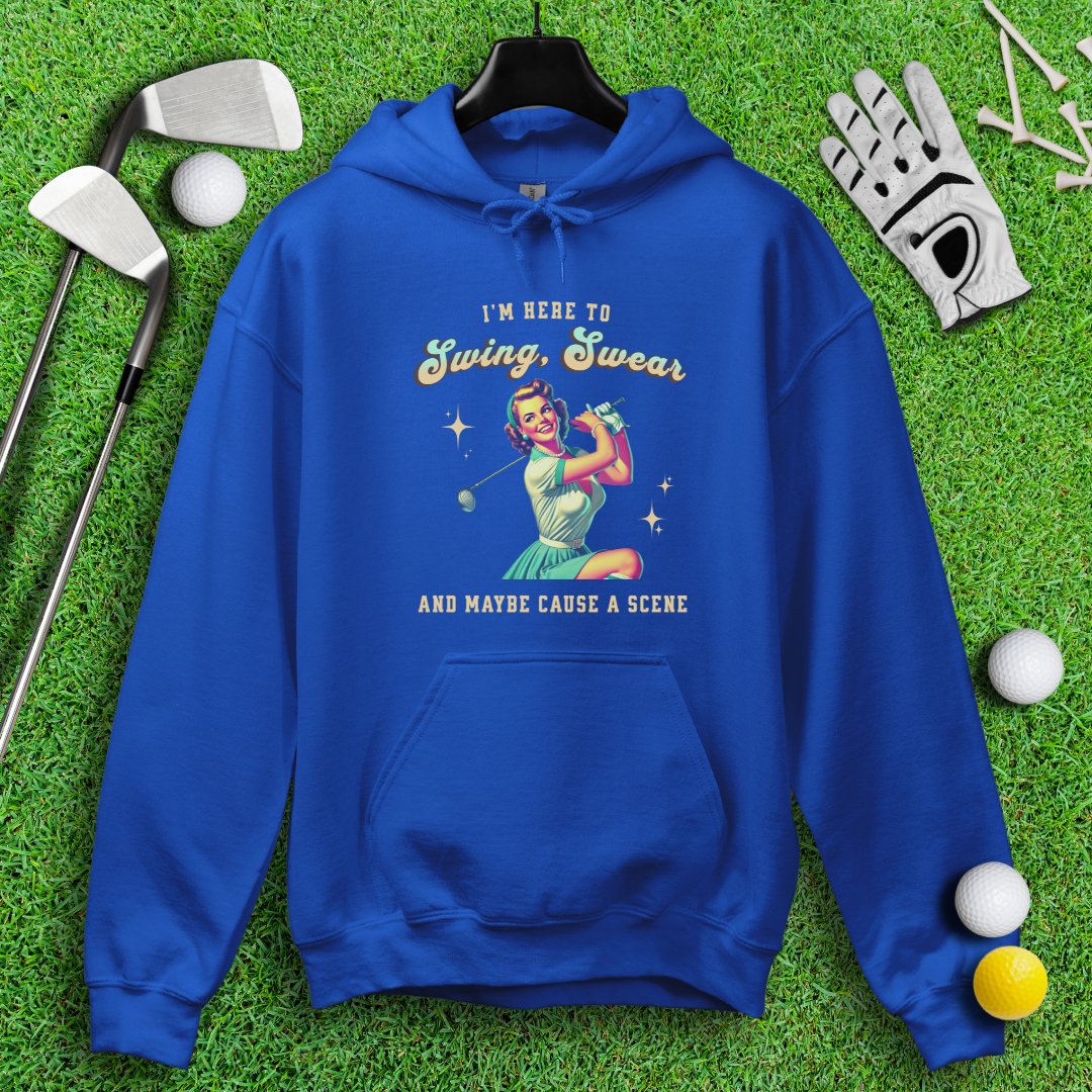 Swing, Swear & Cause A Scene Hoodie - TeeHee Golf Gear