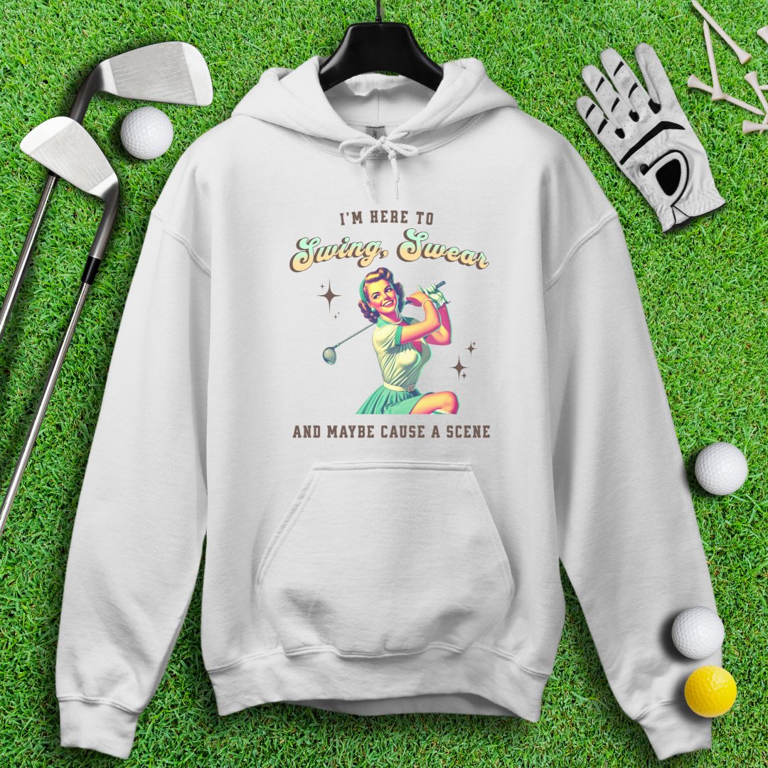 Swing, Swear & Cause A Scene Hoodie - TeeHee Golf Gear