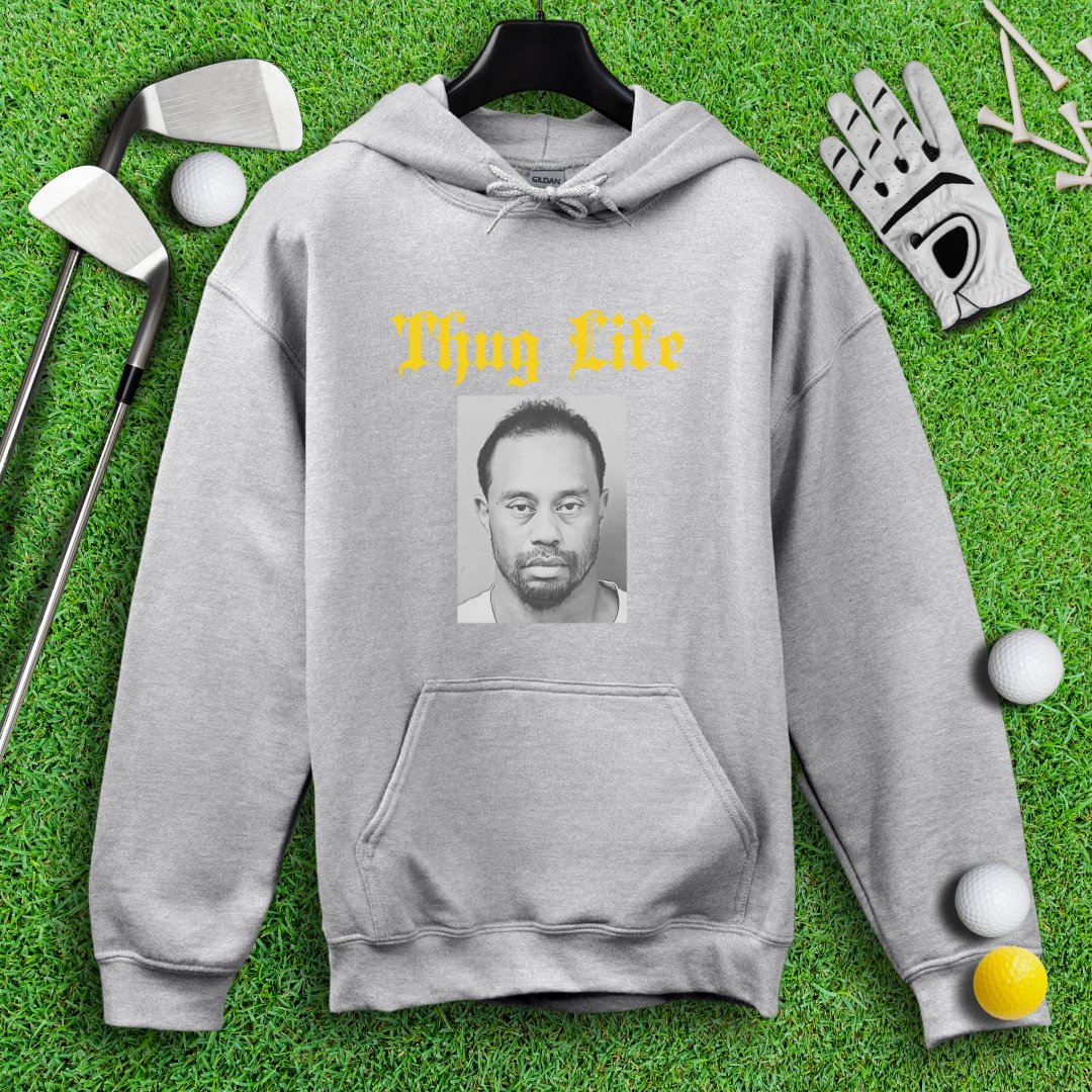 Thug Life - Tiger Woods Mugshot Hoodie - TeeHee Golf Gear