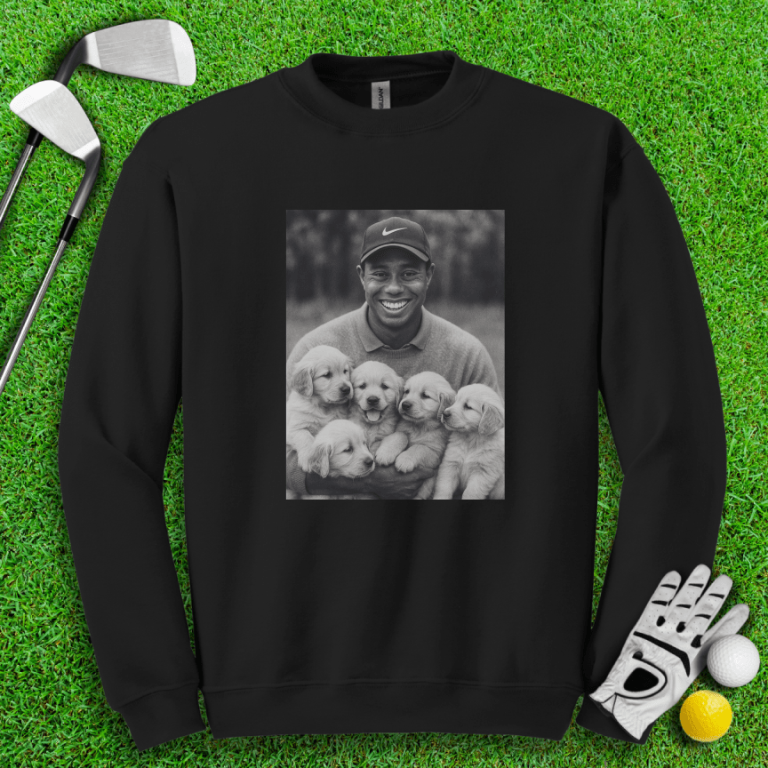 Tiger VS. Golden Puppies Crewneck - TeeHee Golf Gear