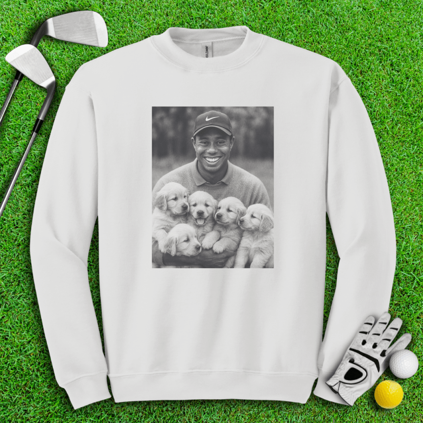 Tiger VS. Golden Puppies Crewneck - TeeHee Golf Gear