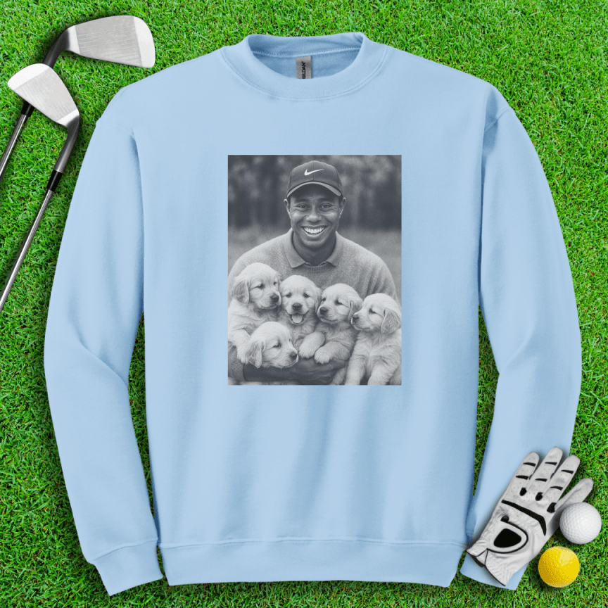 Tiger VS. Golden Puppies Crewneck - TeeHee Golf Gear