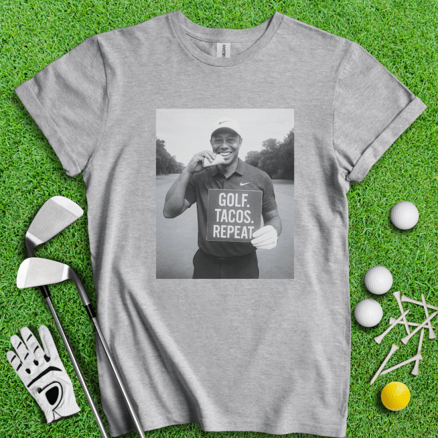 Tiger vs. Tacos T-shirt - TeeHee Golf Gear