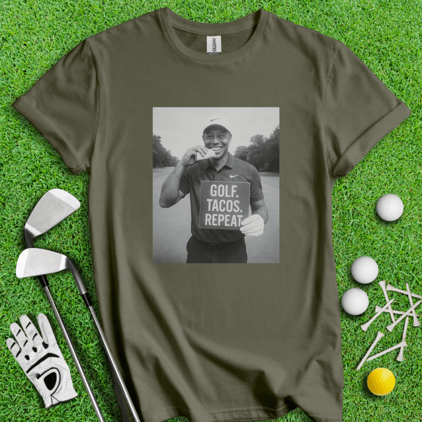 Tiger vs. Tacos T-shirt - TeeHee Golf Gear
