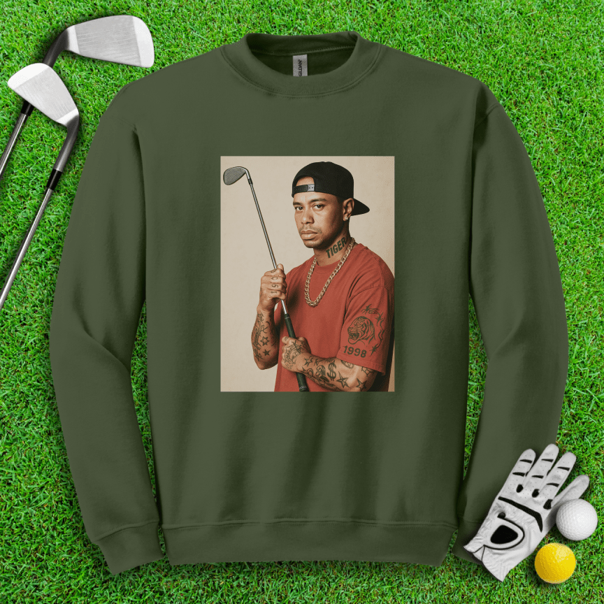 Tiger Woods 90s Hip Hop Crewneck - TeeHee Golf Gear