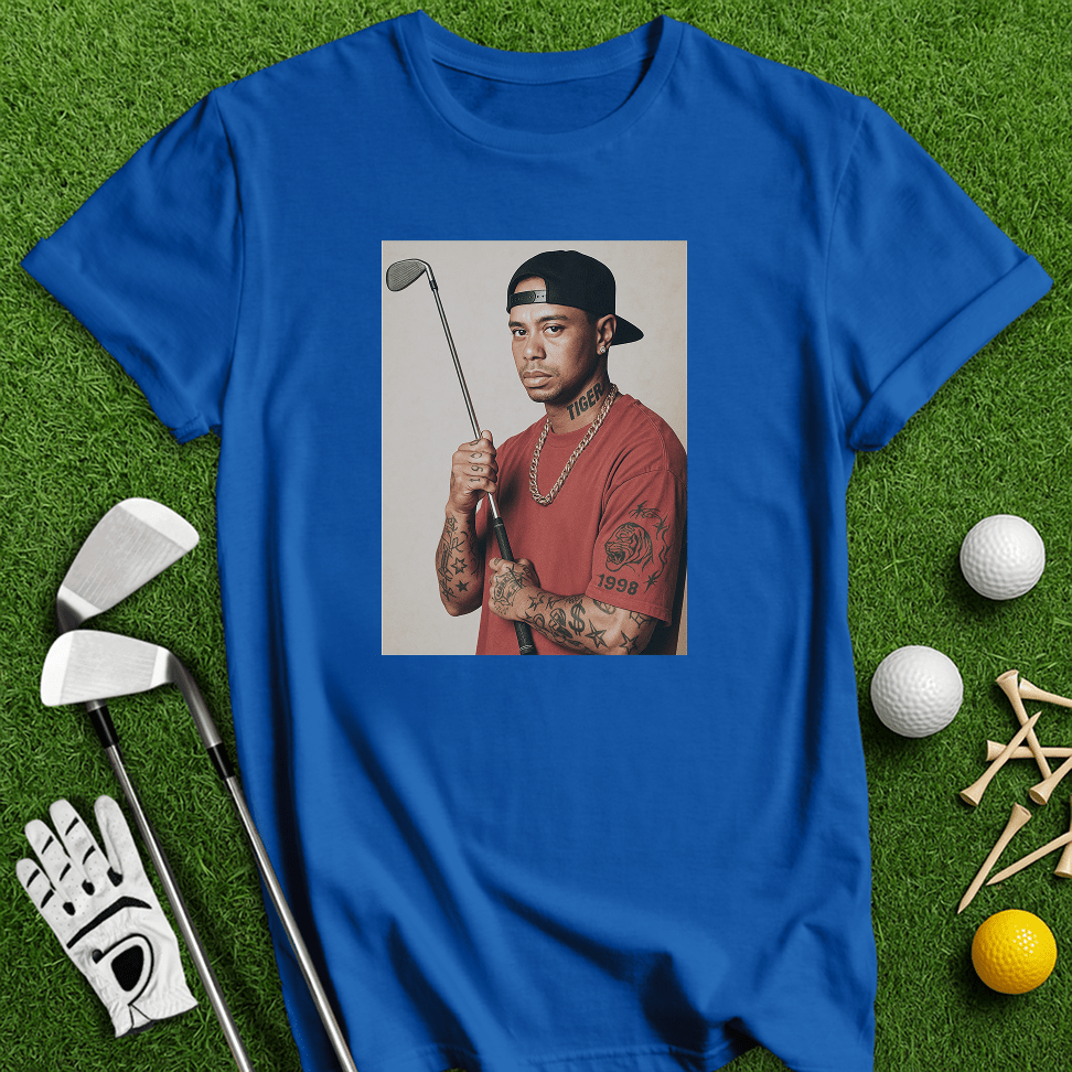 Tiger Woods 90s Hip Hop T-shirt - TeeHee Golf Gear
