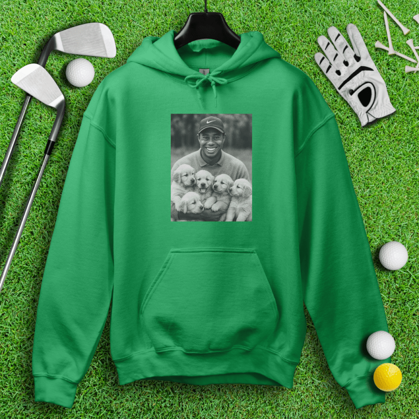 Tiger Woods & Golden Puppies Hoodie - TeeHee Golf Gear