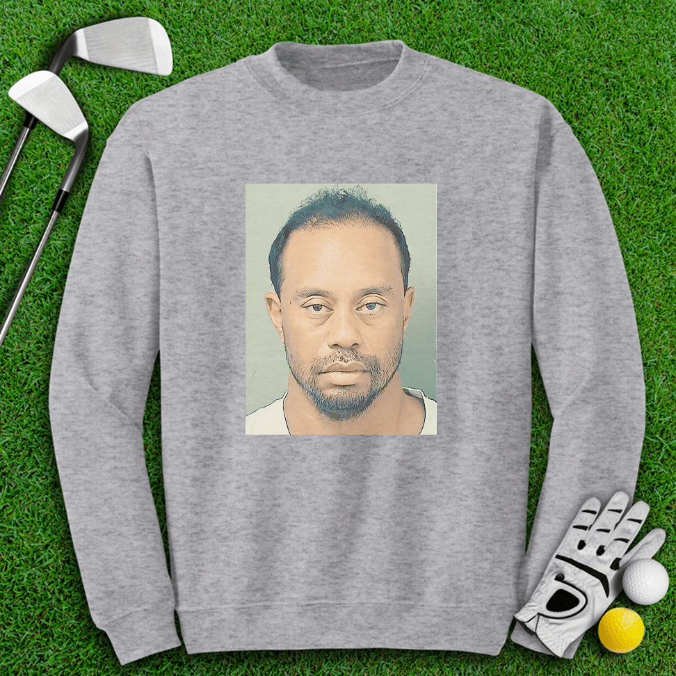 Tiger Woods Mugshot Crewneck - TeeHee Golf Gear