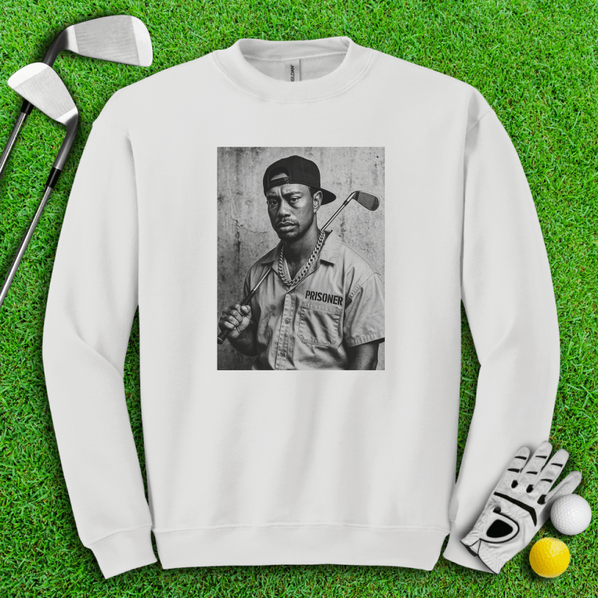 Tiger Woods Retro Mugshot1 Crewneck - TeeHee Golf Gear