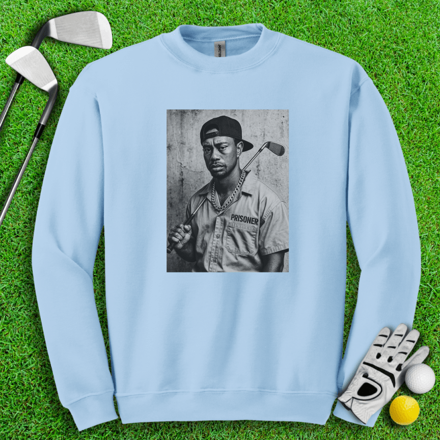 Tiger Woods Retro Mugshot1 Crewneck - TeeHee Golf Gear